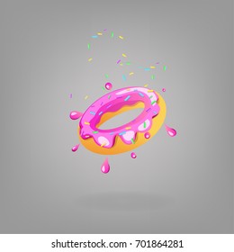 Sugar donut Vector illustration icon symbol