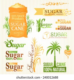 Sugar elements set. Labels and icons for design