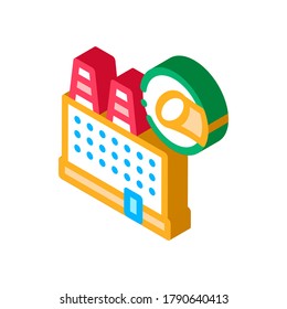 Vector de iconos de la fábrica de azúcar. Señal de la fábrica de azúcar isométrica. ilustración de símbolo aislado de color