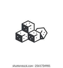 Sugar flat glyph icon. Perfect pixel on transparent background