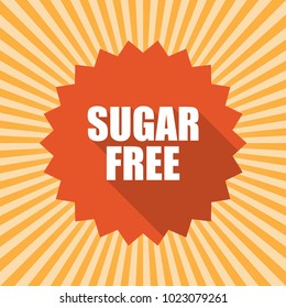 Sugar free badge. Flat style round label with text. Circular emblem vector illustration
