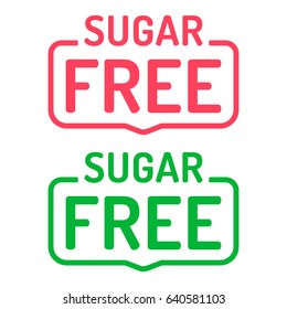 Sugar free. Badge flat vector set illustration on white background.