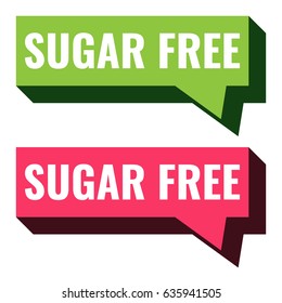 Sugar free badge, icon. Flat vector illustration on white background. 