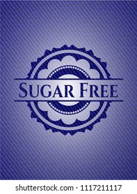 Sugar Free badge with jean texture