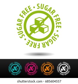 Sugar free badge, logo, icon. Flat vector illustration on white background. Can be used business company.