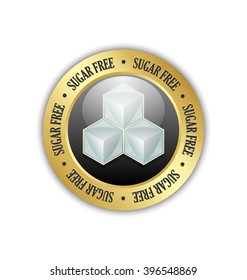Sugar free badge placed on white background
