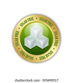 Sugar free badge placed on white background