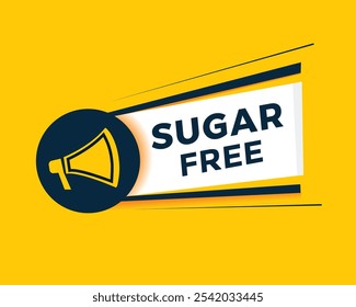 Sugar free banner element with megaphone. vector design flat type.