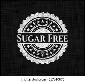 Sugar Free chalkboard emblem on black board