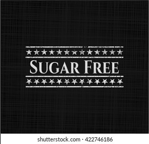 Sugar Free chalkboard emblem written on a blackboard