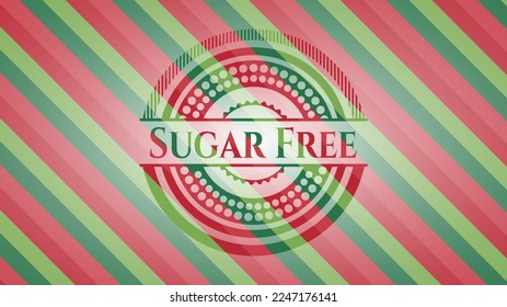 Sugar Free christmas emblem. Vector Illustration. Detailed. 
