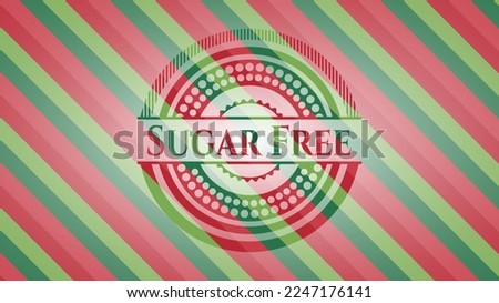 Sugar Free christmas emblem. Vector Illustration. Detailed. 