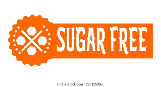 Cubos sin azúcar en color naranja. Ilustración vectorial. 