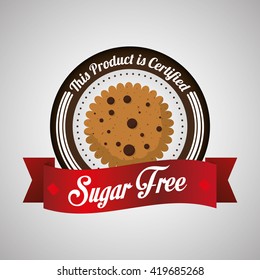 Sugar free design. candy concept. sweet icon, editable vector