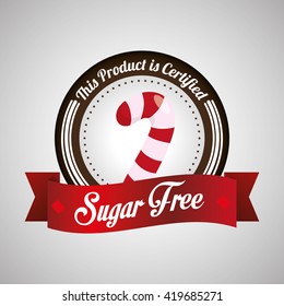 Sugar free design. candy concept. sweet icon, editable vector