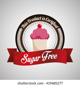 Sugar free design. candy concept. sweet icon, editable vector