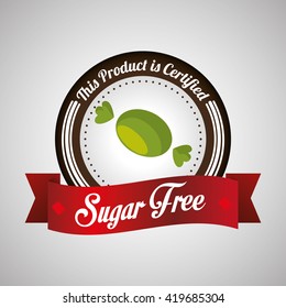 Sugar free design. candy concept. sweet icon, editable vector