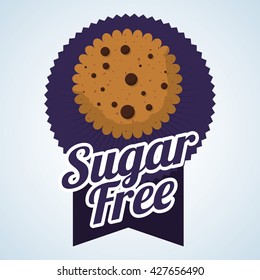 Sugar free design. candy concept. sweet icon, editable vector