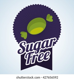 Sugar free design. candy concept. sweet icon, editable vector