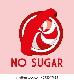 Sugar free design over pink background, vector illustration