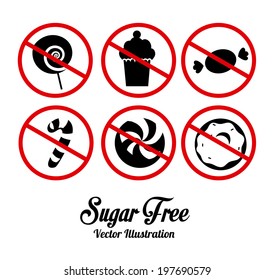 Sugar free design over white background, vector illustration