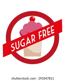 Sugar free design over white background, vector illustration