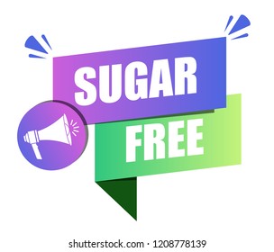 Sugar Free Flat Design. Vector Illustration 