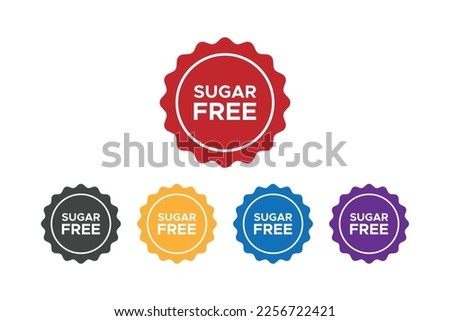 Sugar free flat vector sticker icons set 