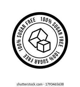 Sugar free foods Icon. Black and white designs, can be used as stamps, seals, badges, for packaging etc. Vector illustration