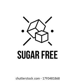Sugar free foods Icon. Black and white designs, can be used as stamps, seals, badges, for packaging etc. Vector illustration