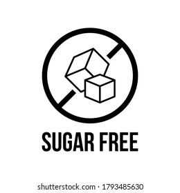 Sugar free foods Icon. Black and white designs, can be used as stamps, seals, badges, for packaging etc. Vector illustration