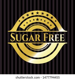 Sugar Free gold badge. Vector Illustration. Detailed.