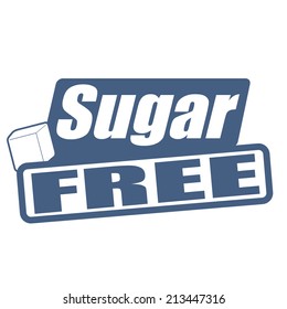 Sugar free grunge rubber stamp on white background, vector illustration