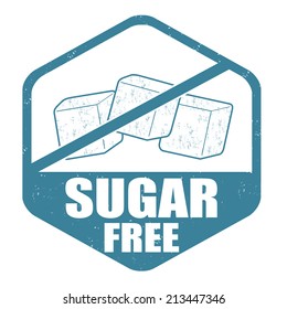 Sugar free grunge rubber stamp on white background, vector illustration