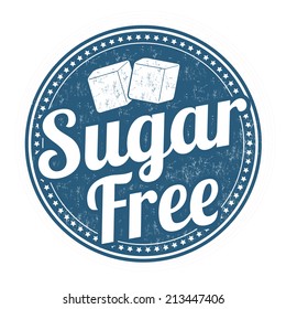 Sugar free grunge rubber stamp on white background, vector illustration