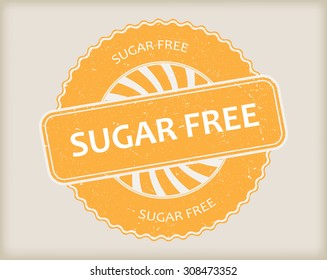 Sugar free grunge rubber stamp.Vector illustration.