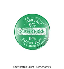 sugar free grunge stamp - label,sticker. 0% sugar