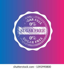 sugar free grunge stamp - label,sticker. 0% sugar