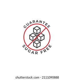 Sugar free, guarantee label. Vector icon template