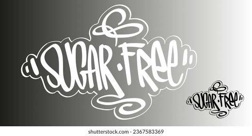 Sugar Free Handwritten Hand Lettering Style Vector Design Eps10
