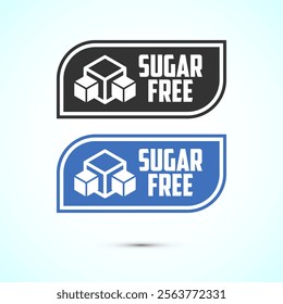 Sugar free icon badge label or sticker. Diabetic icon. No sugar symbol for food packaging