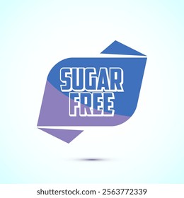 Sugar free icon badge label or sticker. Diabetic icon. No sugar symbol for food packaging