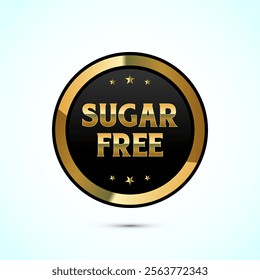 Sugar free icon badge label or sticker. Diabetic icon. No sugar symbol for food packaging