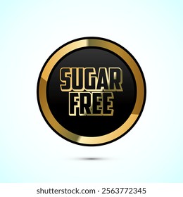 Sugar free icon badge label or sticker. Diabetic icon. No sugar symbol for food packaging