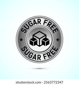 Sugar free icon badge label or sticker. Diabetic icon. No sugar symbol for food packaging