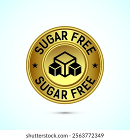 Sugar free icon badge label or sticker. Diabetic icon. No sugar symbol for food packaging