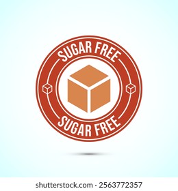 Sugar free icon badge label or sticker. Diabetic icon. No sugar symbol for food packaging