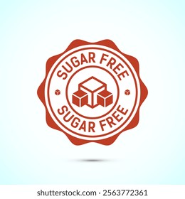 Sugar free icon badge label or sticker. Diabetic icon. No sugar symbol for food packaging