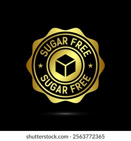 Sugar free icon badge label or sticker. Diabetic icon. No sugar symbol for food packaging