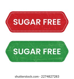 sugar Free Icon, Sugar Free Badge, No Sugar Emblem, Stamp, Seal, Label, Logo, Diabetic Food Symbol Vector Illustration For Product Packaging Design